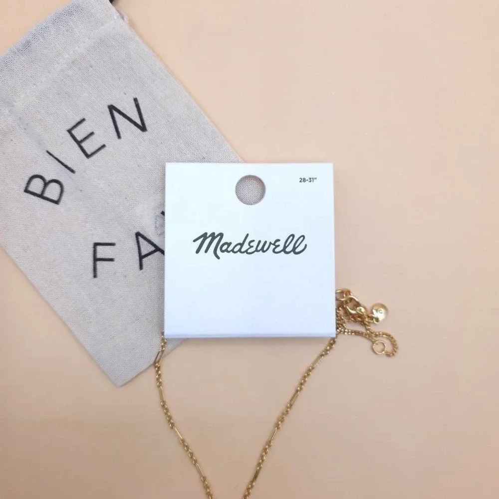 Madewell Gold and blue lapis‎ lazuli necklace
